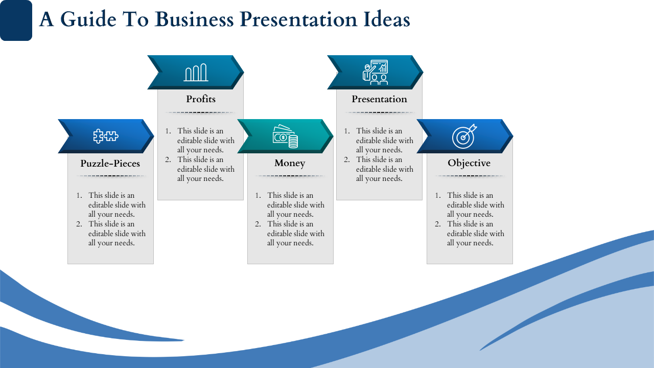 Business Presentation Ideas With Arrow Design